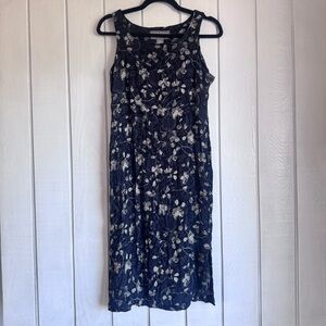 Vintage Norton Mcnaughton Black Floral Midi Dress